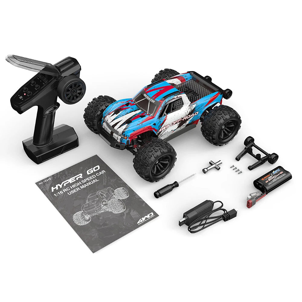 MYTOYS MJX Hyper Go 16208 1:16 4WD Brushless RC Monster Truck – Ready-to-Run High-Speed Off-Road Basher