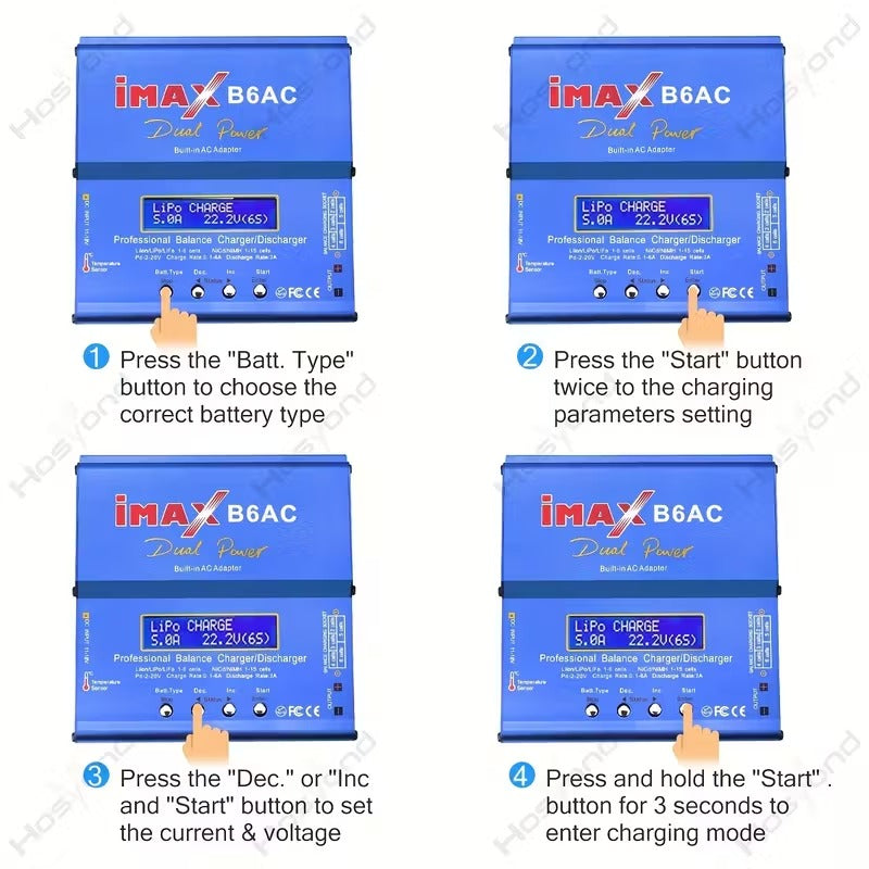 iMAX B6 AC 80W Smart Balance Lipo Battery Charger & Discharger | Universal Digital LCD Screen Charging Station for 1S-6S LiPo, LiFe, NiMH, NiCd & Pb Batteries for Hobby RC Vehicles, Drones & Packs