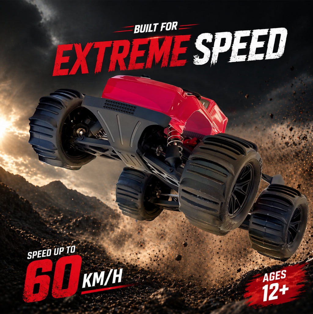 MYTOYS  S910 High-Speed 1:16 4WD Brushlees Remote Control Off-Road Truck - 60km/h Top Speed, LED Headlights, 2.4GHz Proportional Control