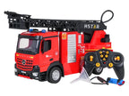 MYTOYS Large Remote Control Fire Truck Toy with 360° Rotating Ladder & Real Water Spray (2.4GHz)