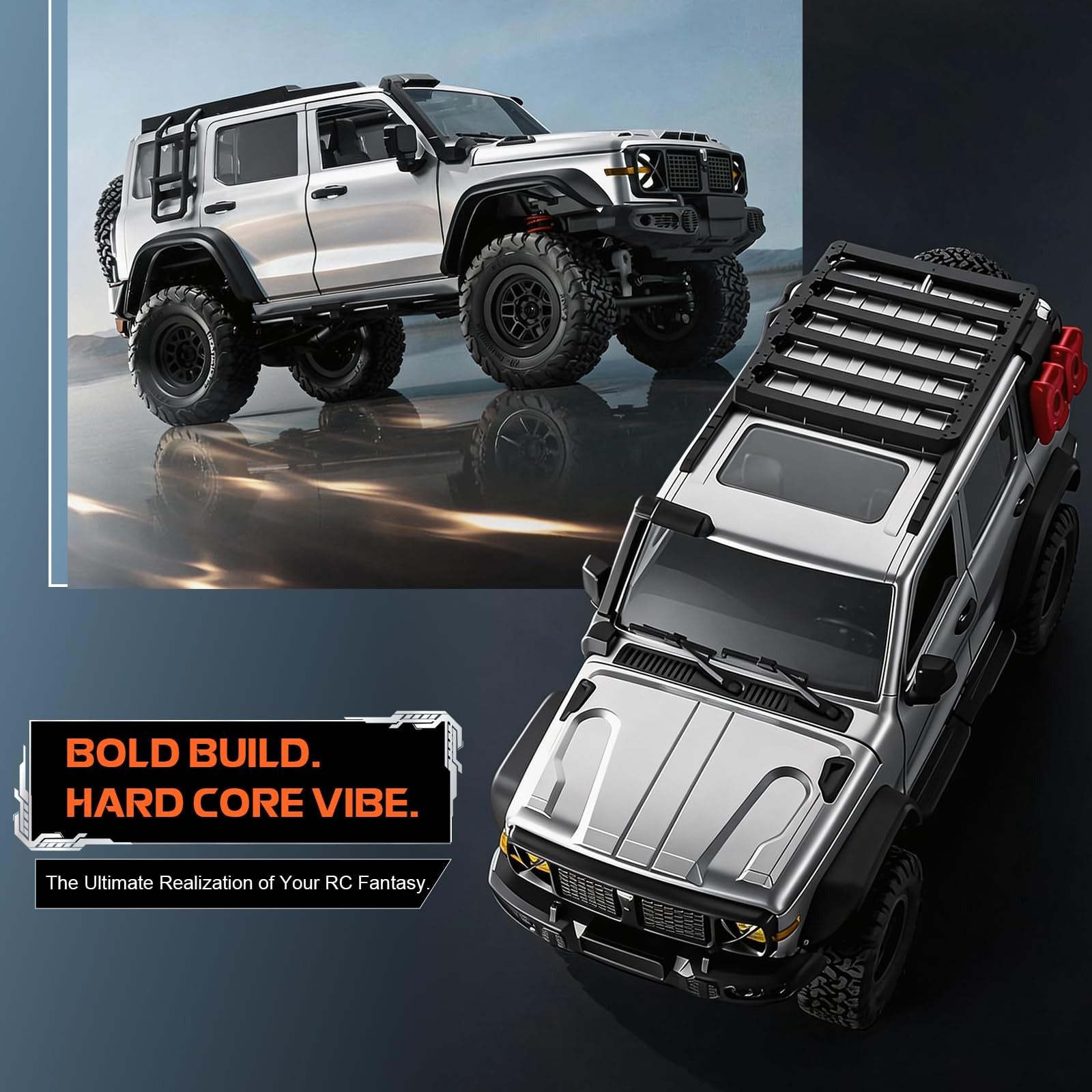 MYTOYS MN300 1/12 Scale 4x4 RC Crawler – Hobby Grade Wrangler-Style Off Road Remote Control Truck (2-Speed, LED Lights)