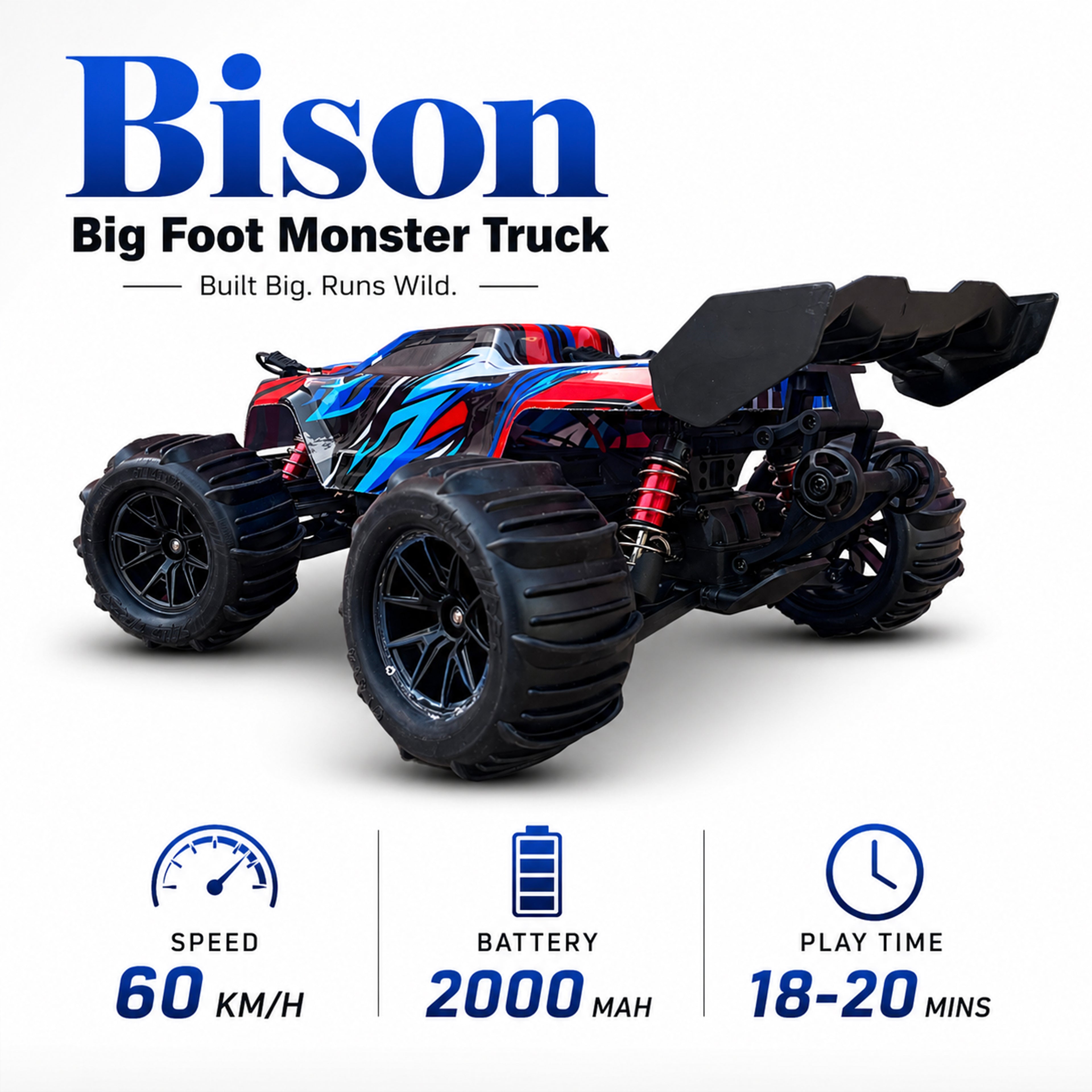 MYTOYS 1:16 Brushless High-Speed RC Monster Truck – 60 KM/H 4WD All-Terrain Racing Car