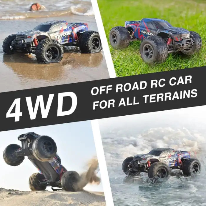 MYTOYS Hobbiway Typhoon MT660 1/10 4WD RTR High Speed RC Monster Truck - Off-Road & Sand Tyre Editions