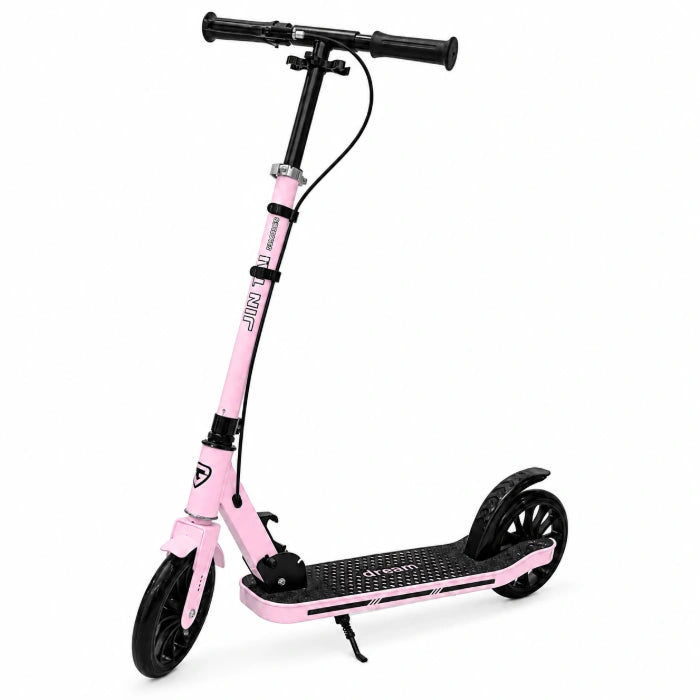 MYTOYS Premium Foldable Kick Scooter – Adjustable Height (90–100 cm), Big PU Wheels & Kickstand for Kids & Teens | White