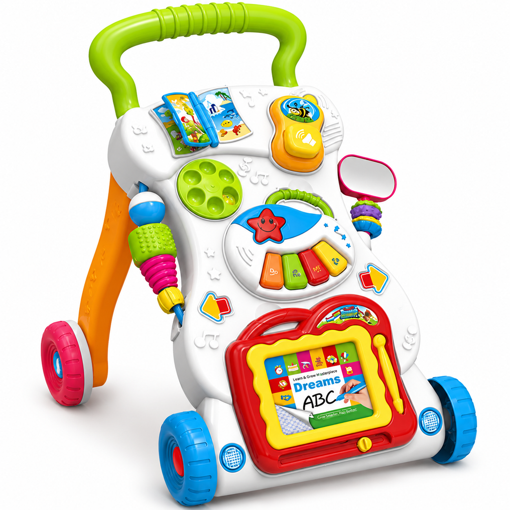 MYTOYS Baby Walker with Music & Drawing Board – Educational Activity Centre for Toddlers 18-24 Months