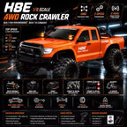 MJX Hyper Go 1/8 Scale RC Rock Crawler H8E 4WD Brushless Off-Road Climbing Vehicle With 80A FOC ESC, 3970 2000KV Sensor-Driven Motor, 35KG High Torque Steering Servo And Remote Control Differential Lock 25km/h Ready-To-Run (RTR) - Orange