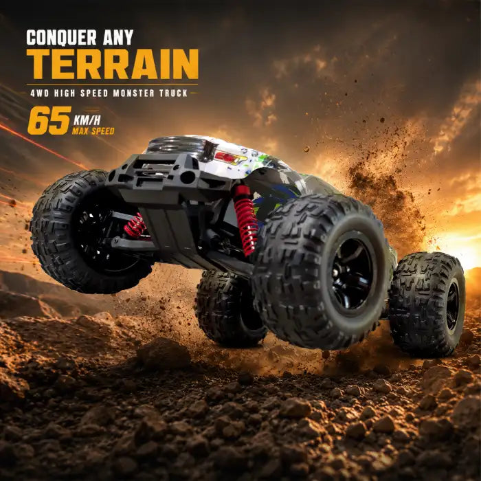 MYTOYS Hobbiway Typhoon MT660 1/10 4WD RTR High Speed RC Monster Truck - Off-Road & Sand Tyre Editions