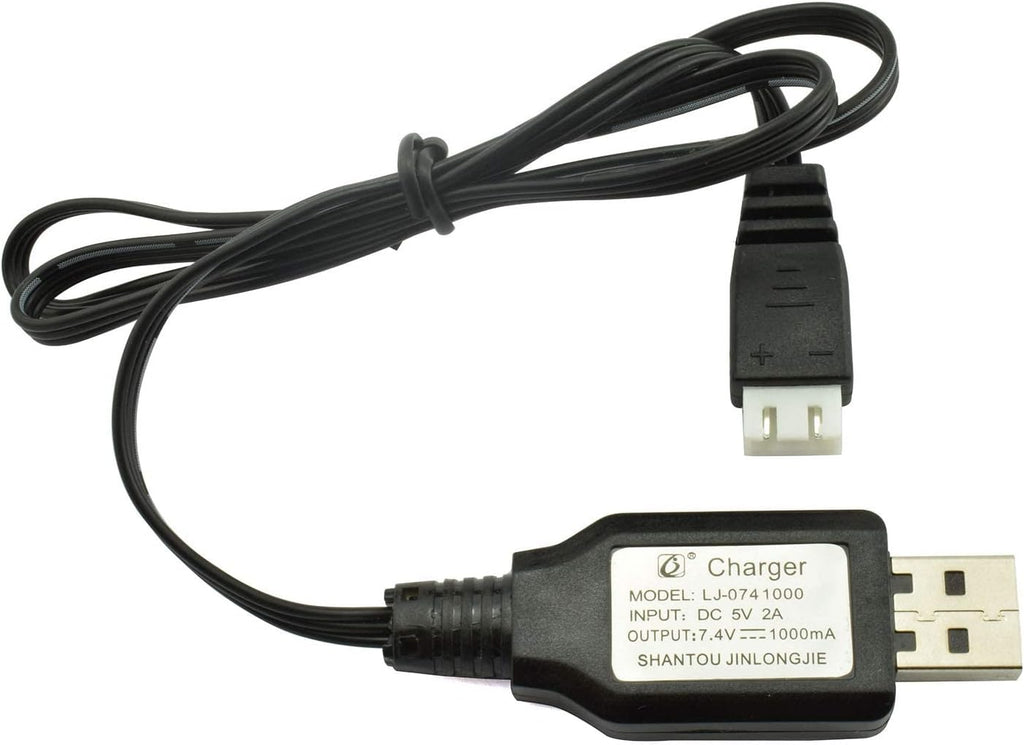 MYTOYS 7.4V 2S LiPo Battery USB Charger Cable (1A, XH-3P Connector) | High-Speed Charging Cable for RC Cars, Crawlers, Drones & Gel Blasters