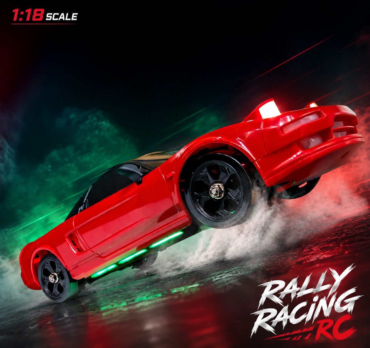 MYTOYS 1/18 4WD Drift RC Car – 2.4G High-Speed Racing Car with ESP Gyro, LED Lights & Interchangeable Wheels (RTR Ready-to-Run)