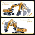 Mytoys 1/50 RC Excavator K970 Metal Engineering Digger Toy with Remote Control, Lights, and Soun