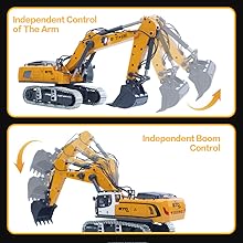 Mytoys 1/50 RC Excavator K970 Metal Engineering Digger Toy with Remote Control, Lights, and Soun