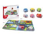 MyToys 7-Piece Premium Soft Fabric Vehicle Playset – Educational City Road Map & Sensory Squeeze Cars for Toddlers – Safe Non-Toxic STEM Toy for Boys & Girls Ages 12 Months+