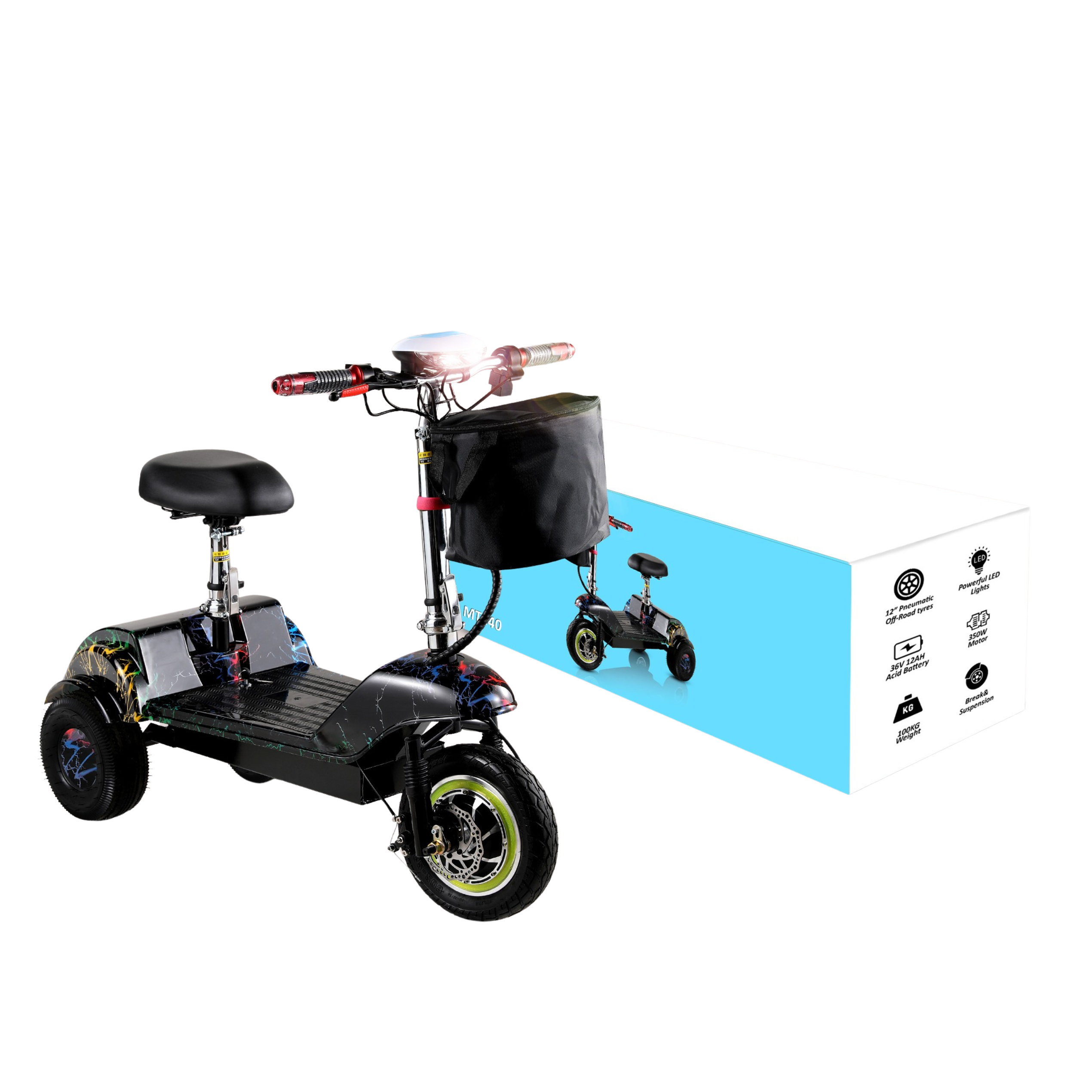 Three Wheels Adult Electric Mobility Scooter MT640 350W Brushless Motor