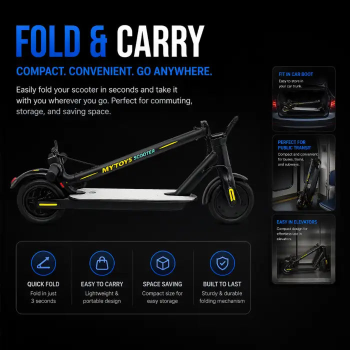 MT790 High-Performance 350W Electric Kick Scooter – 45 km/h Top Speed – 36V Lithium Battery & Smart LED Display