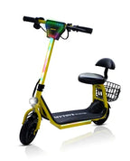 MT390 Kids Electric Kick Scooter with Seat - 18 km/h, 300W Motor, LED Lights, Bluetooth Speaker & Storage Basket