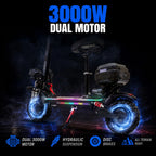 MT400 Electric Scooter – 95km/h, 3000W, 48V, 40-45km Range – Foldable & Dual Suspension