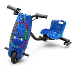 36V Electric Drift Scooter for Kids (Ages 4+) - 3-Speed Modes, 360° Rotating Tricycle, Bluetooth Music, Multicolor LED Lights, 250W Brushless Motor, Max Speed 15km/h, Includes Helmet & Safety Gears
