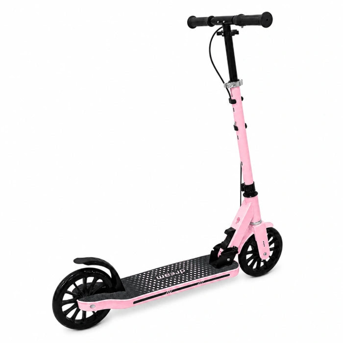 MYTOYS Premium Foldable Kick Scooter – Adjustable Height (90–100 cm), Big PU Wheels & Kickstand for Kids & Teens | White