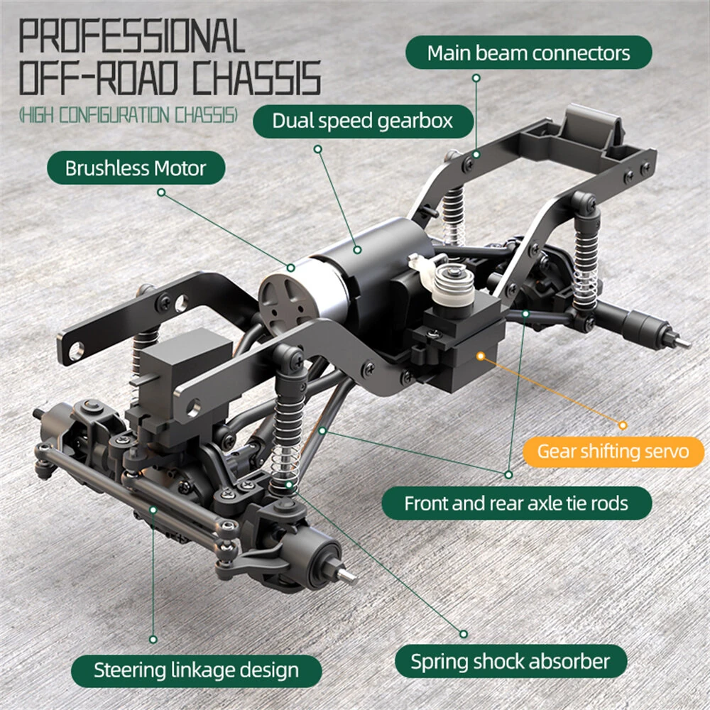 MYTOYS 1/16 4WD RC Rock Crawler – R1601 Waterproof Off-Road Remote Control Car with LED Lights, RTR Edition for Teens & Adults