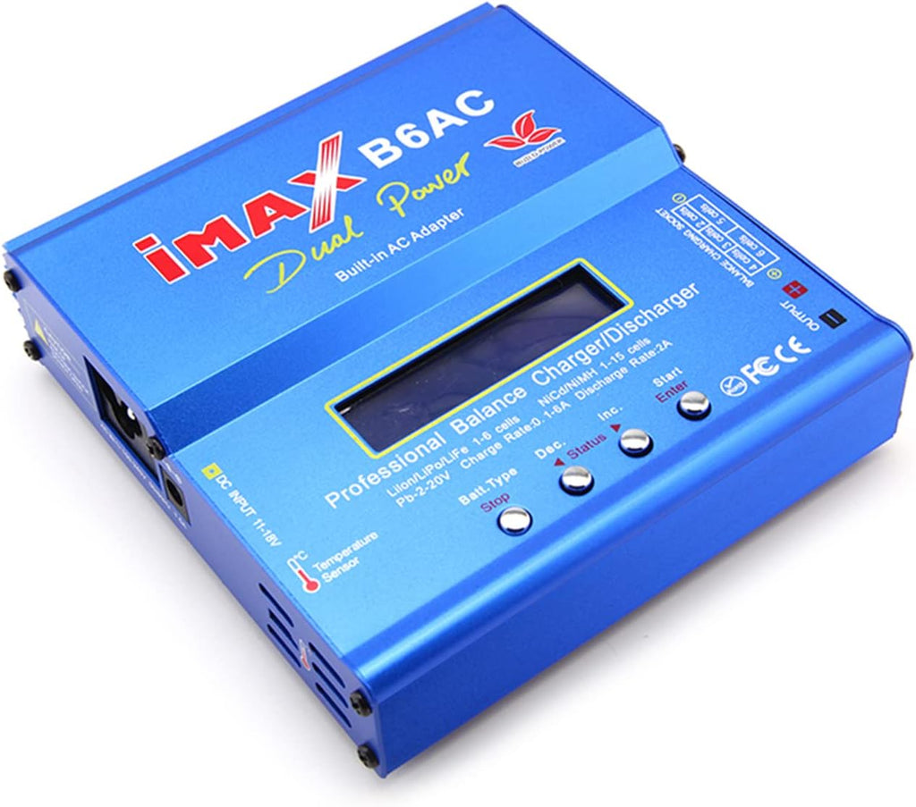 iMAX B6 AC 80W Smart Balance Lipo Battery Charger & Discharger | Universal Digital LCD Screen Charging Station for 1S-6S LiPo, LiFe, NiMH, NiCd & Pb Batteries for Hobby RC Vehicles, Drones & Packs