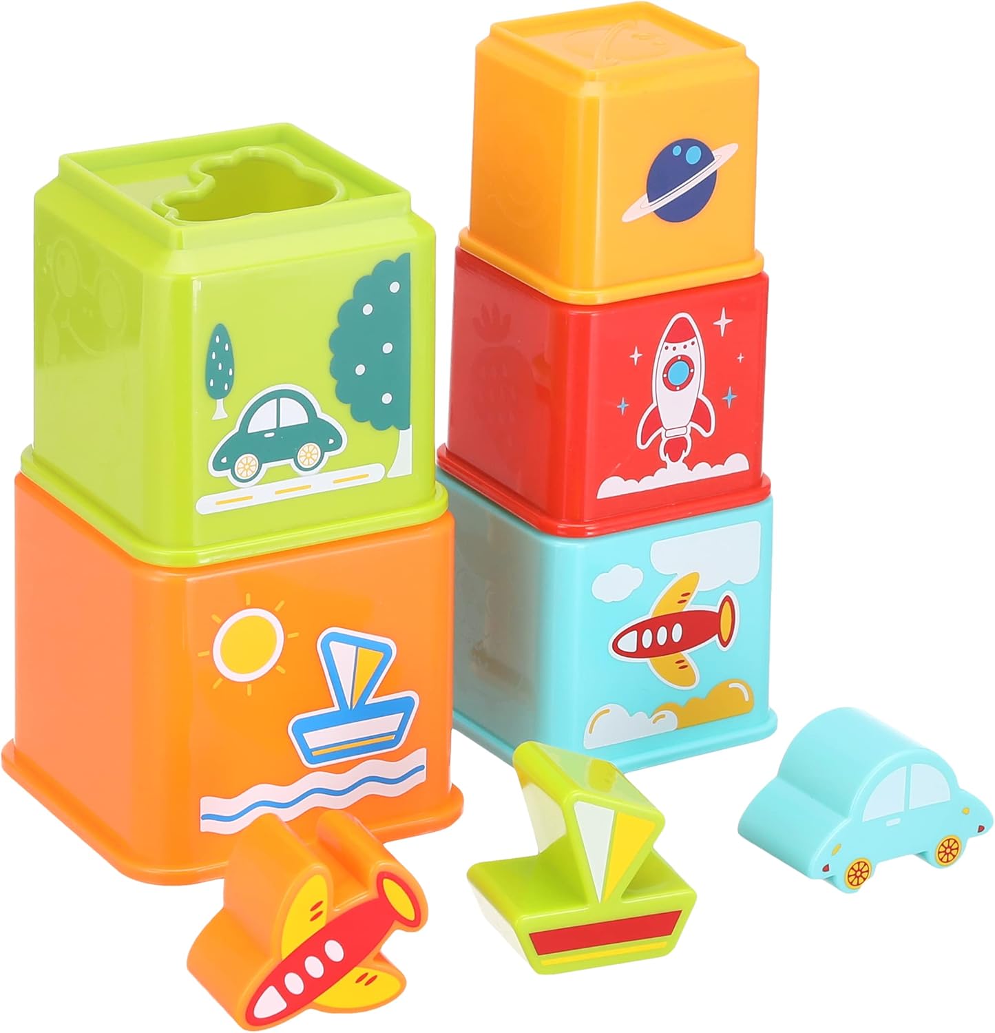 MyToys 8-Piece Stacking Blocks - Educational Early Learning Toy for Toddlers