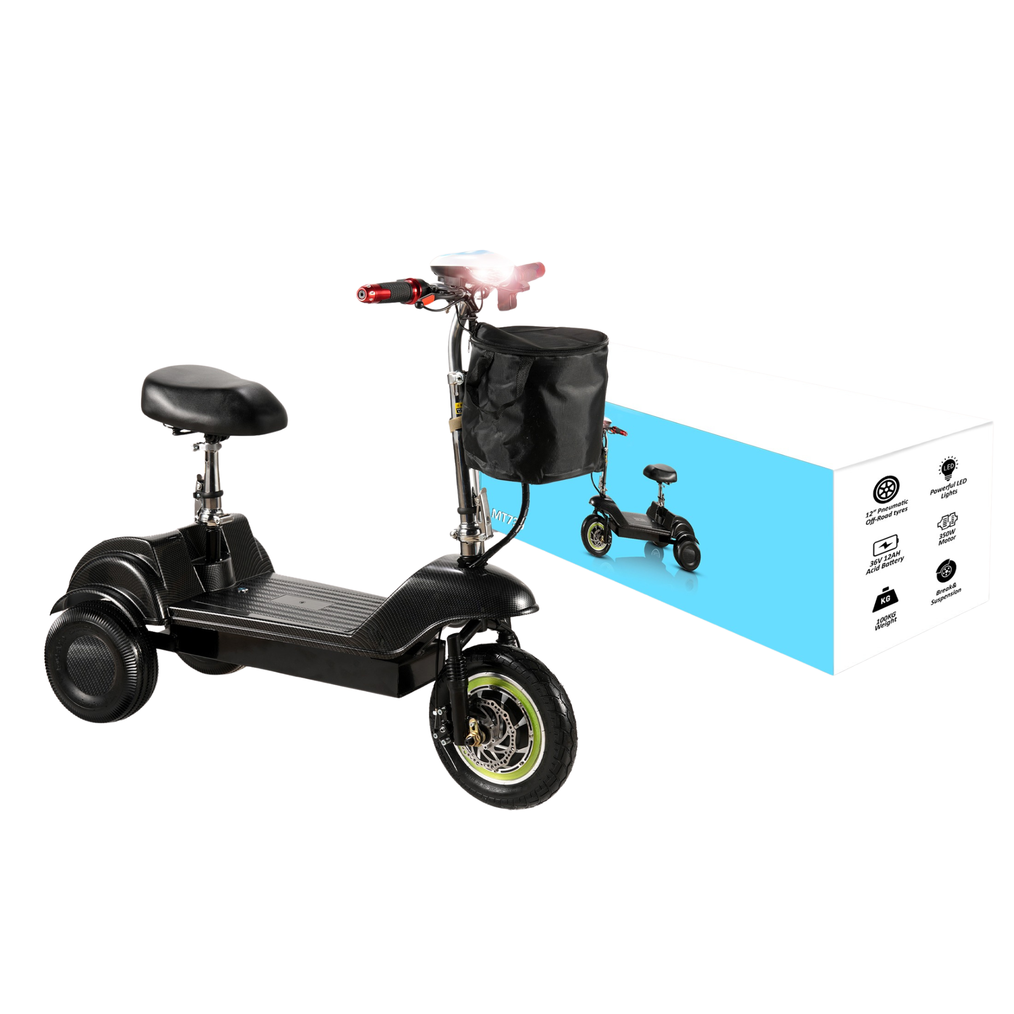 Three Wheels Adult Electric Mobility Scooter MT730 350W Brushless Motor
