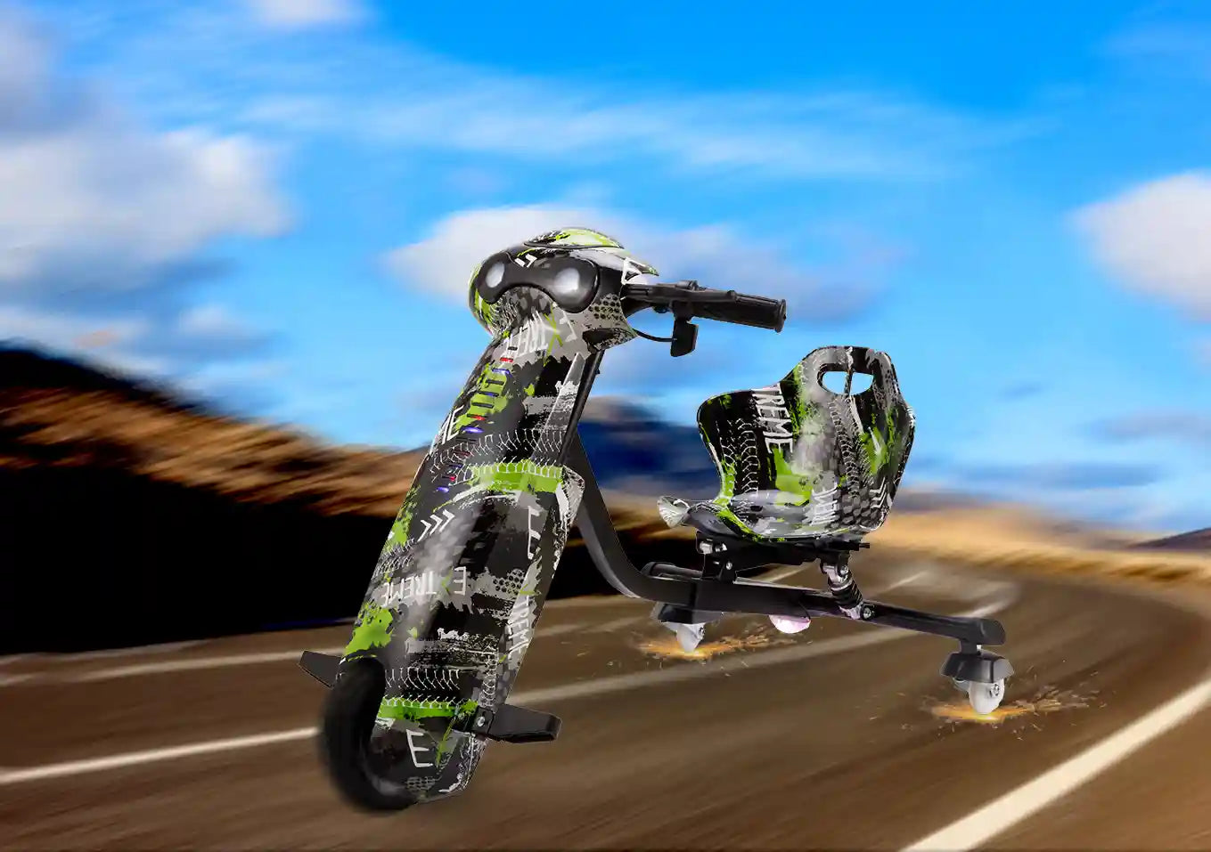 Electric Drift Scooter - 360° drifting capability, 20km/h, 250W, 36V, 13–15km - with Bluetooth music & LED lights
