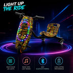 36V Electric Drift Scooter for Kids (Ages 4+) - 3-Speed Modes, 360° Rotating Tricycle, Bluetooth Music, Multicolor LED Lights, 250W Brushless Motor, Max Speed 15km/h, Includes Helmet & Safety Gears