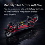 MT358 Foldable Electric Kick Scooter with seat - 750W Motor, 65 km/h Max Speed, 10" Off-Road Tires