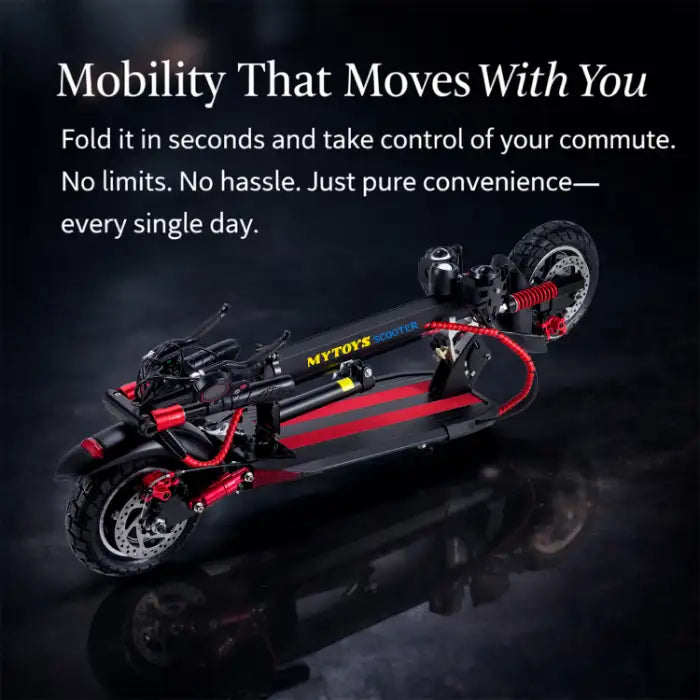 MT358 Foldable Electric Kick Scooter with seat - 750W Motor, 65 km/h Max Speed, 10" Off-Road Tires