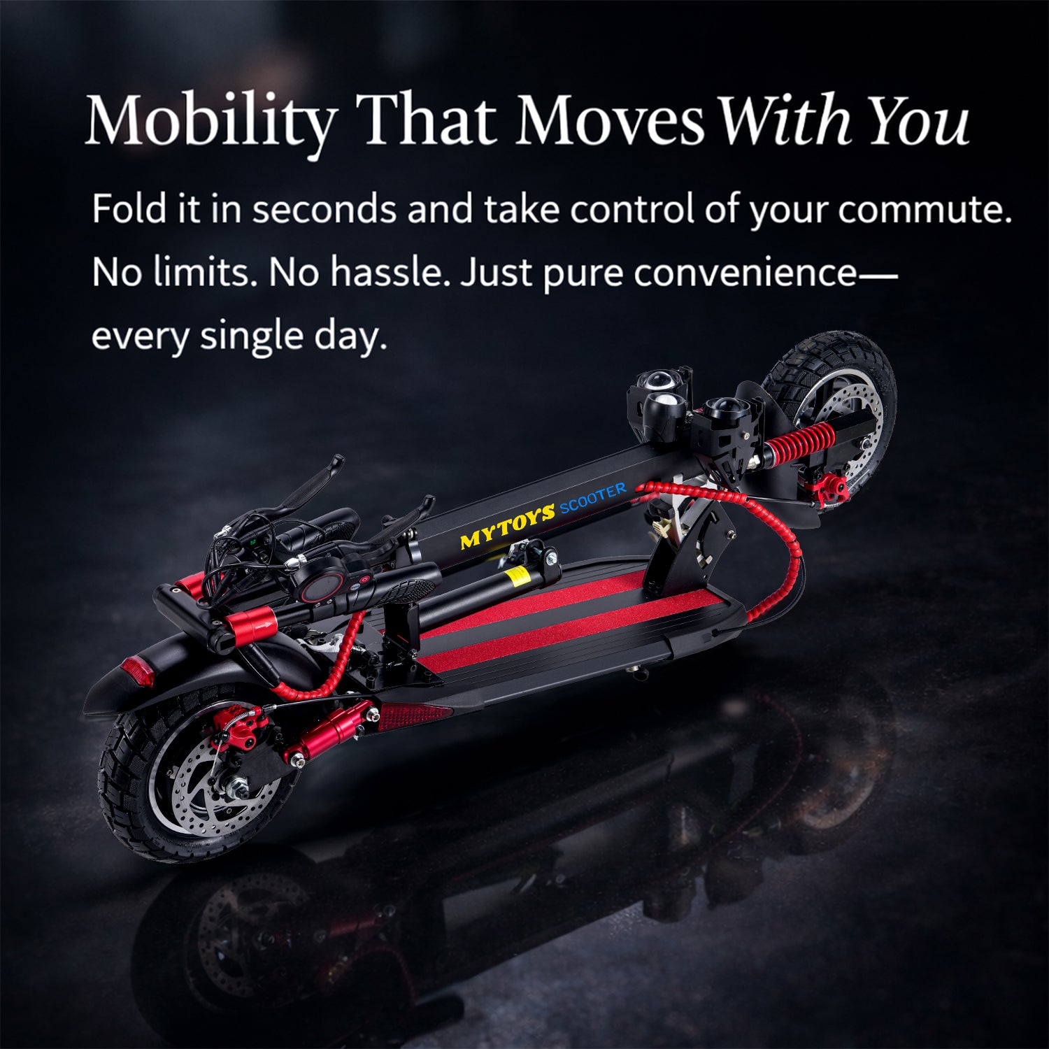 Mytoys High-Speed Electric Scooter | 750W Motor, 65km/h Max Speed, 10" Off-Road Tires & Removable Seat
