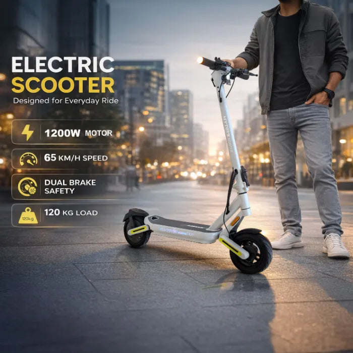 MT565 Electric Kick Scooter – 65 km/h, 1200W, 48V, 35–40km Range – Dual Brakes & Suspension