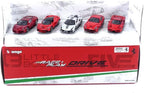 Bburago Official Ferrari 1:64 Scale Die-Cast Model Cars Gift Pack – Authentic 5-Piece Collectible Miniature Toy Vehicle Set for Kids & Adult Enthusiasts