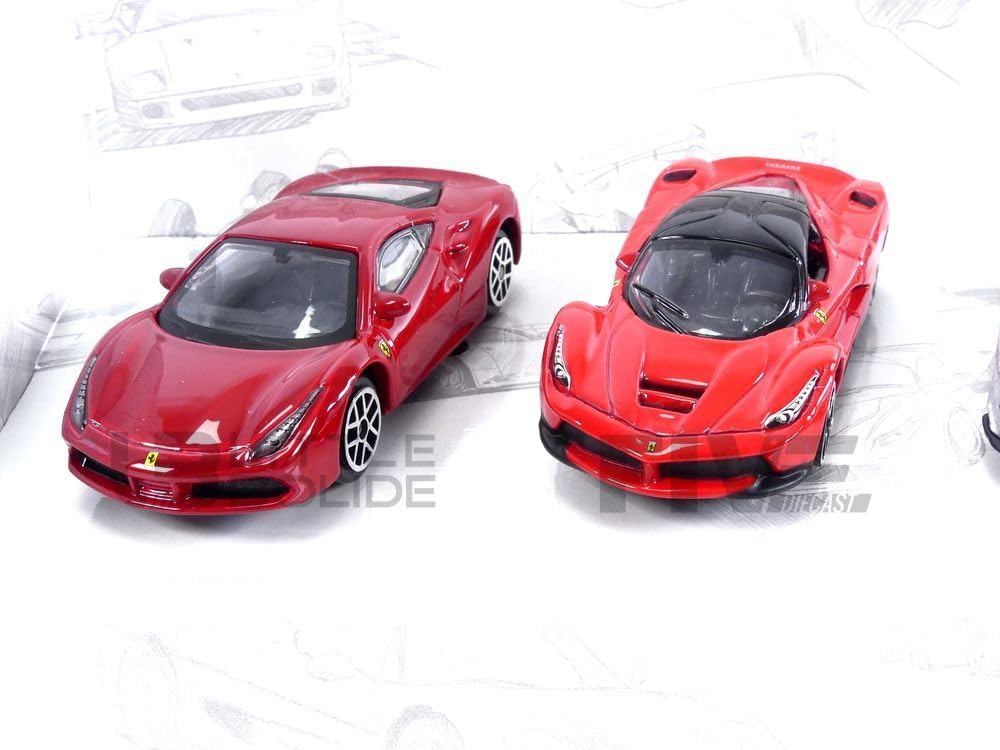 Bburago Official Ferrari 1:64 Scale Die-Cast Model Cars Gift Pack – Authentic 5-Piece Collectible Miniature Toy Vehicle Set for Kids & Adult Enthusiasts