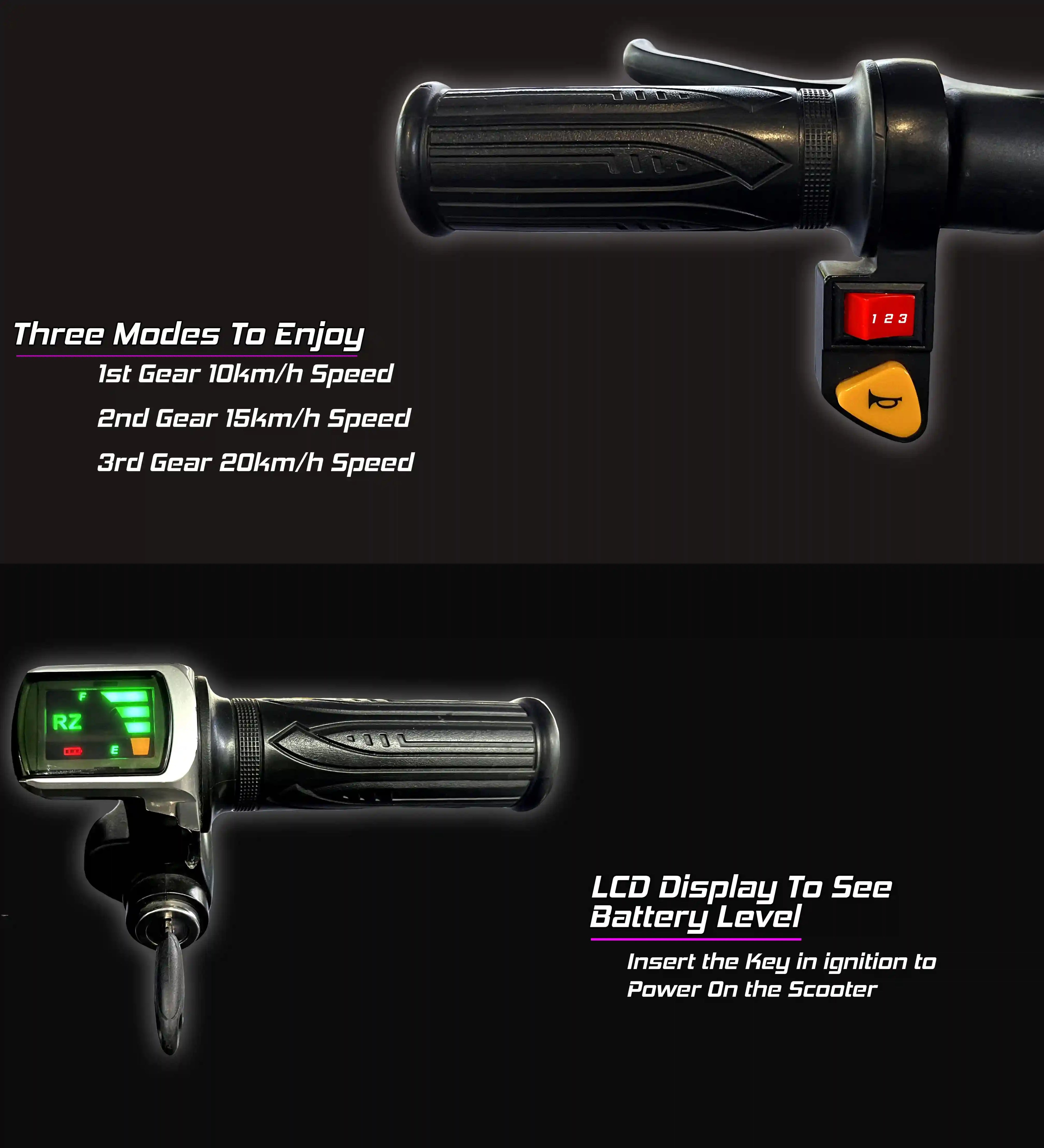 MYTOYS MT706 36V Drift Scooter 3‑Wheel, 20km/h, Bluetooth, Lights & Speaker