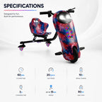 MT706 Drift Scooter – 3-Wheel, 20 km/h, 36V, Bluetooth Speaker, LED Lights & Safety Gear