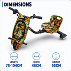36V Electric Drift Scooter for Kids (Ages 4+) - 3-Speed Modes, 360° Rotating Tricycle, Bluetooth Music, Multicolor LED Lights, 250W Brushless Motor, Max Speed 15km/h, Includes Helmet & Safety Gears