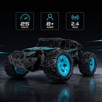 High‑Speed Die‑Cast Metal RC Rock Crawler Racing Car - 20 km/h, 2.4GHz, 4WD Off‑Road RC Car for Kids (4+)