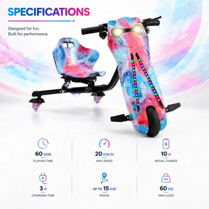 3-Wheel Electric Drift Scooter Multi Colors
