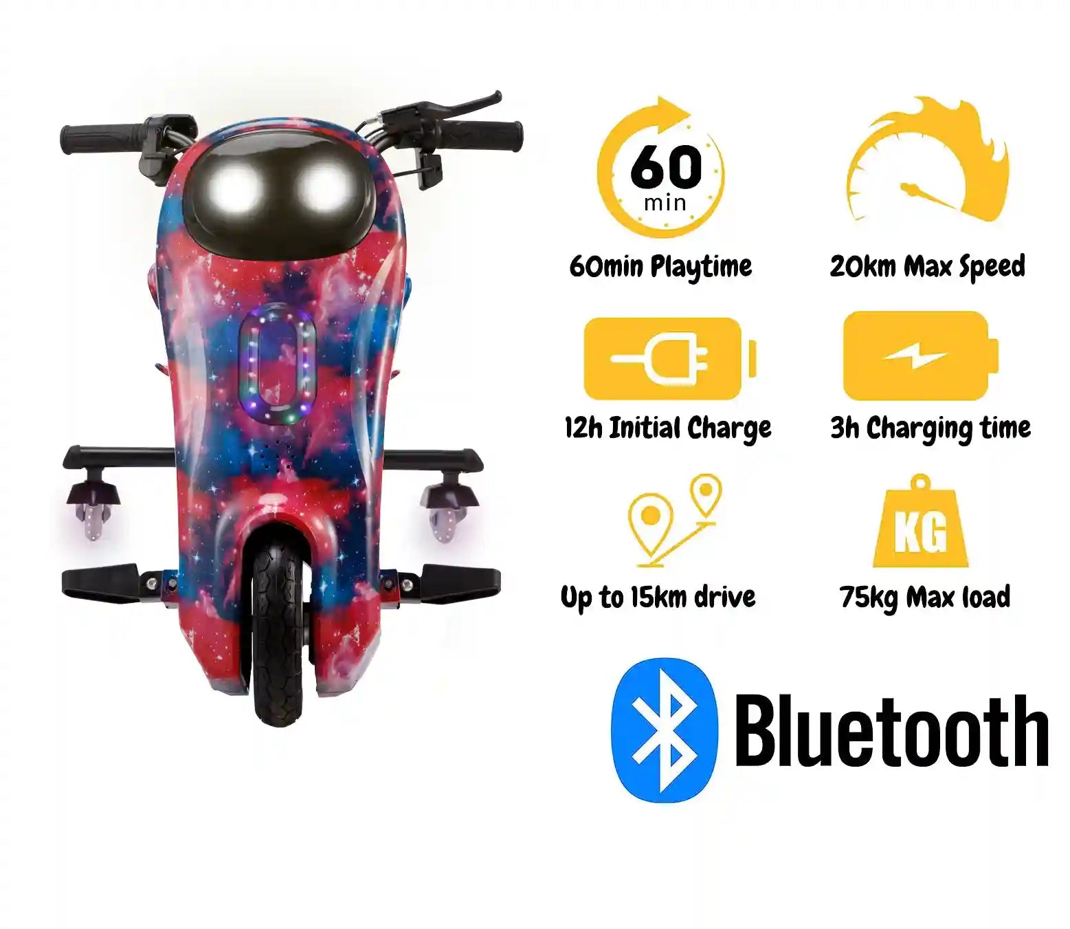 MYTOYS MT706 36V Drift Scooter 3‑Wheel, 20km/h, Bluetooth, Lights & Speaker