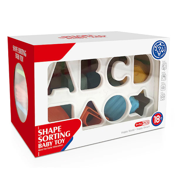 MyToys 15-Piece Sensory Shape Sorter & Alphabet Learning Bin