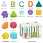 MyToys 15-Piece Sensory Shape Sorter & Alphabet Learning Bin