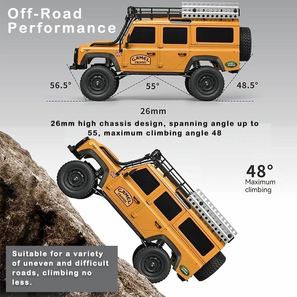 شاحنة MN-111C بمقياس 1/18، زاحفة تعمل بالتحكم عن بعد بنظام دفع رباعي 4WD، هيكل معدني وشاحنة صغيرة تعمل بالتحكم عن بعد مع محاور بوابية.