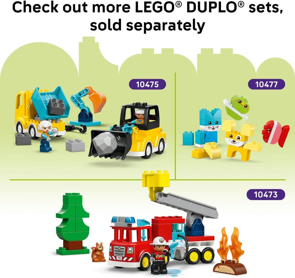 LEGO DUPLO Creative Vehicles 10474 – Montessori Learning Toy for 1+ Year Old Boys & Girls – Fine Motor Skills Development Vehicle Set (42 Bricks)