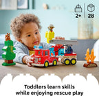 LEGO DUPLO Fire Engine 10473 – Educational Fire Truck Toy with Ladder, Hose, and Firefighter Figure – Gift for Toddlers 2