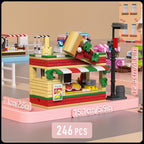 MYTOYS Modular Pizza Shop Street View Building Set – 246 Piece DIY Creator Architecture Kit