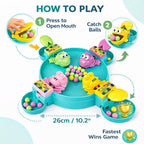 MyToys Hungry Frog Board Game for Kids — 2 to 4 Player Interactive Bean Eating Toy with 32 Multicolor Beans