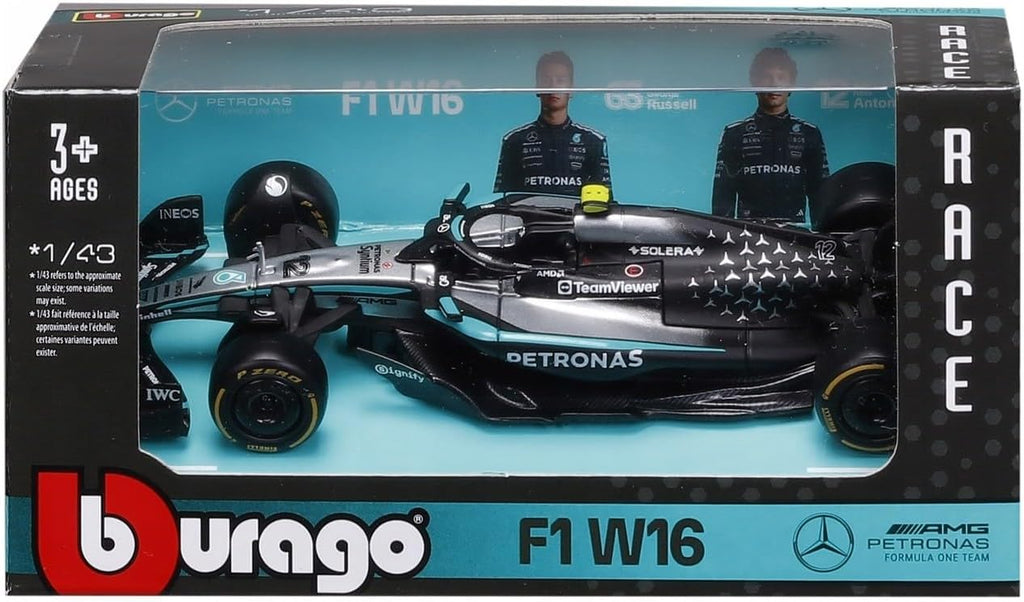 Bburago 1:43 Scale Formula 1 Diecast Model Car | F1 Racing Series Special Edition Collectible Miniature Miniature Car | Premium Injection Molded Metal & Plastic with Window Box Display