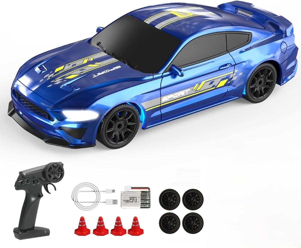 Mytoys™ Lightning 1/43 Scale Mini RC Drift Car – 4WD Metal Chassis & LED Underglow (RTR)