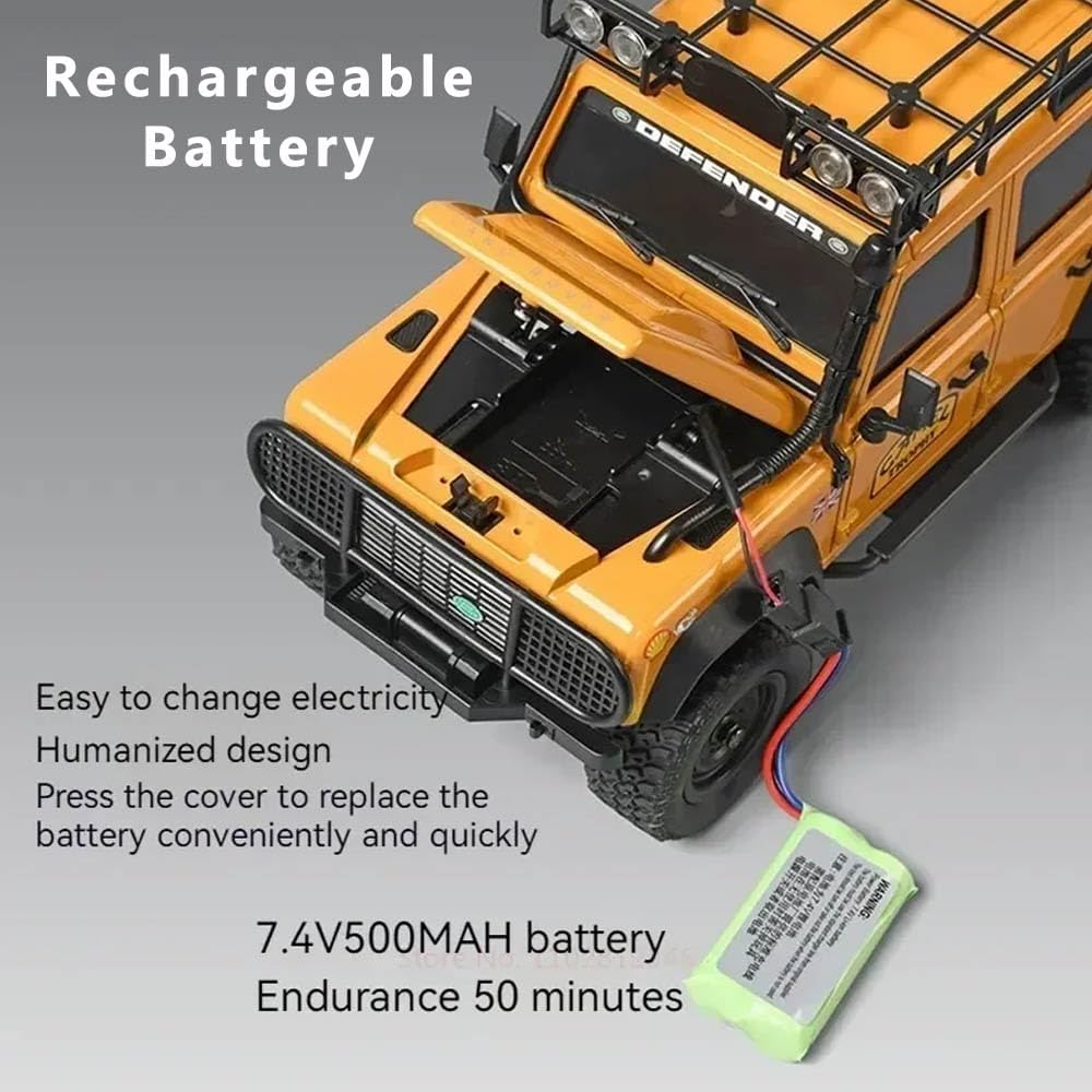 شاحنة MN-111C بمقياس 1/18، زاحفة تعمل بالتحكم عن بعد بنظام دفع رباعي 4WD، هيكل معدني وشاحنة صغيرة تعمل بالتحكم عن بعد مع محاور بوابية.